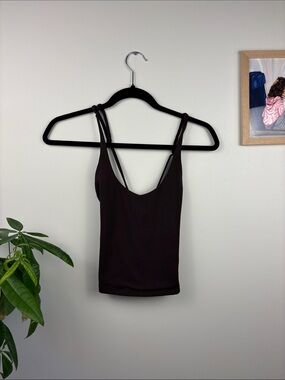 Azur Cross-back Cropped Tank Top Chocolate Brown